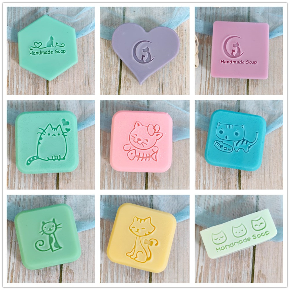 Cute Cat Handmade Soap Stamp K - đánh giá và giá Soap Making Websites