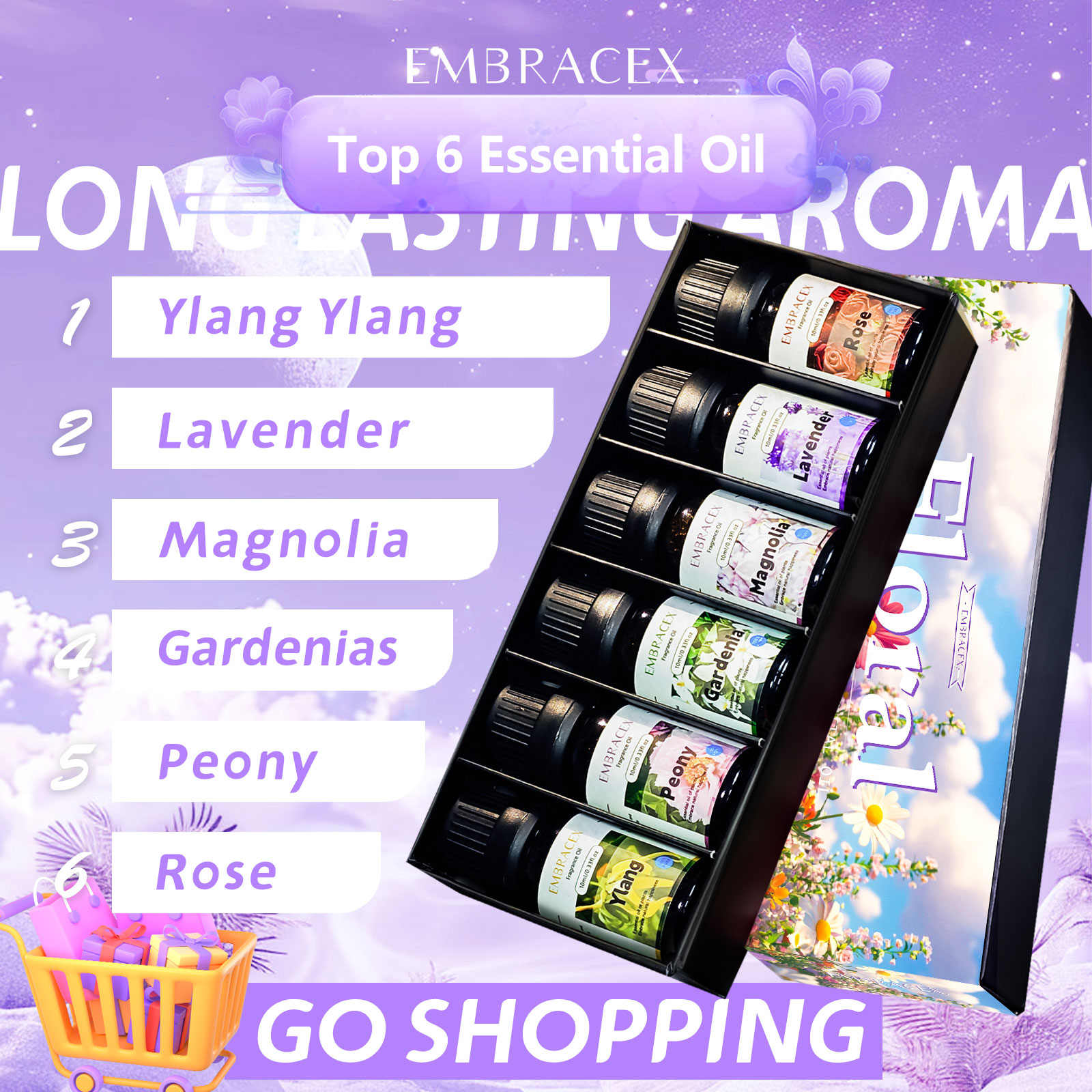 6PC/1PC 10ML Floral Essential  - đánh giá và giá Soap Making Friend