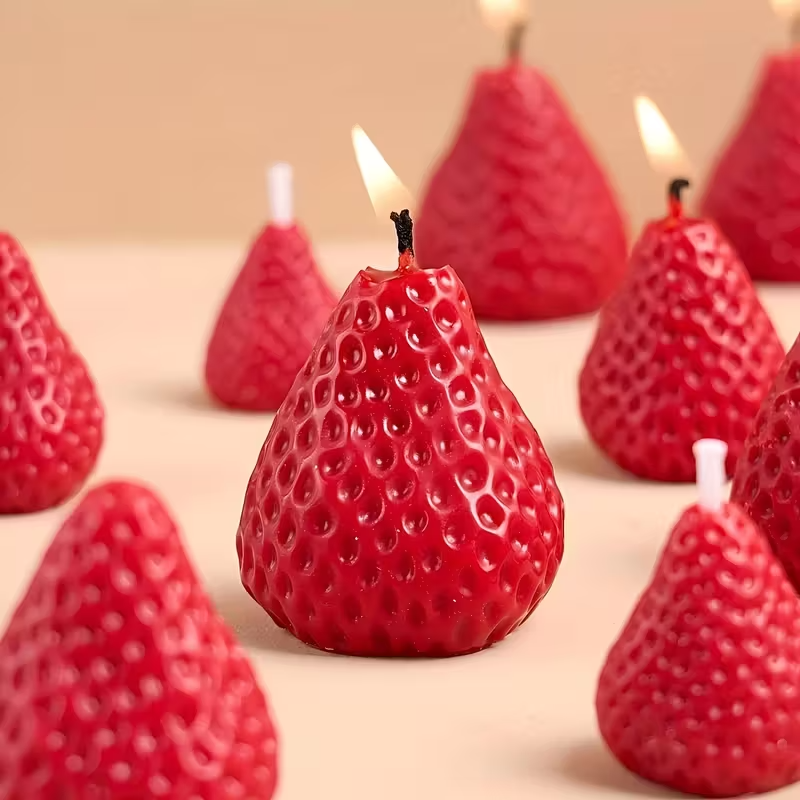 Strawberry Silicone Candle Mol - đánh giá và giá Soap Making Gloves