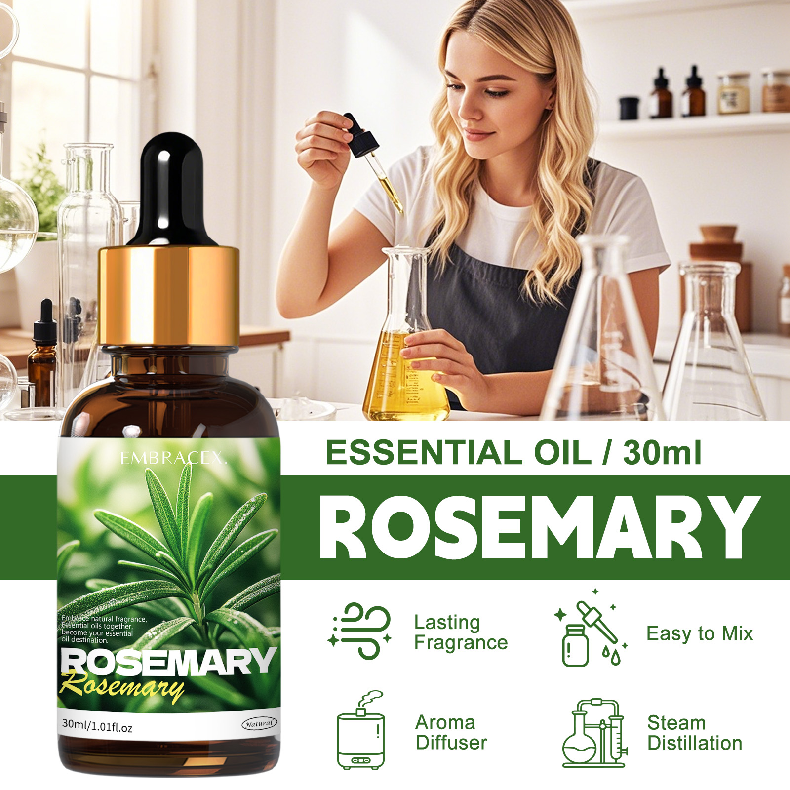 30ml Rosemary Natural Plant Es - đánh giá và giá Soap Making Friend