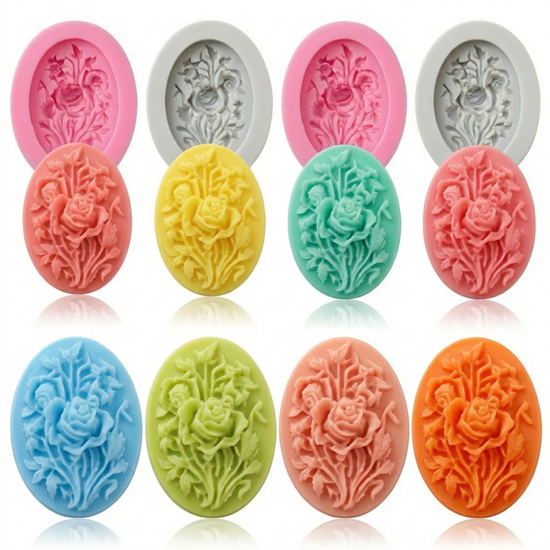 4 Silicone mold with flower sh - đánh giá và giá Soap Making Gloves