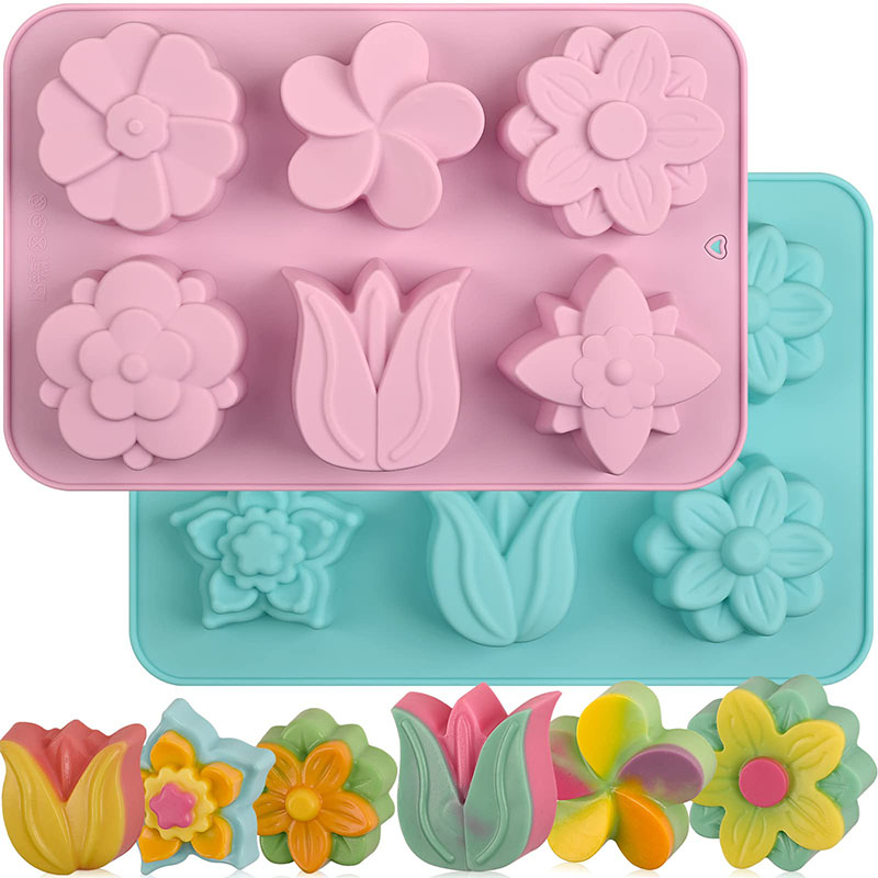 Silicone Flower Cake Molds 6-C - đánh giá và giá Soap Making Websites