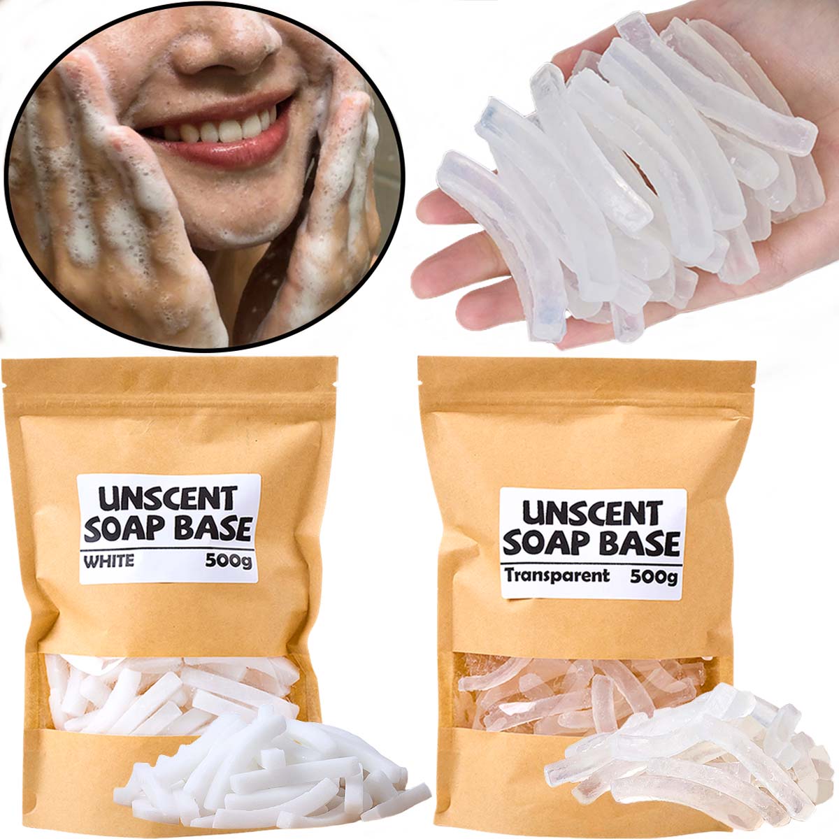 500g Transparent White Color S - đánh giá và giá Soap Making Raw Material